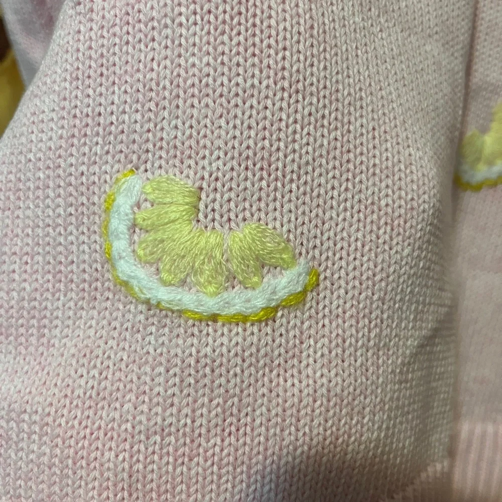 NWT Lilly Pulitzer Pink Lemon V-Neck Sweater - Picture 11 of 11